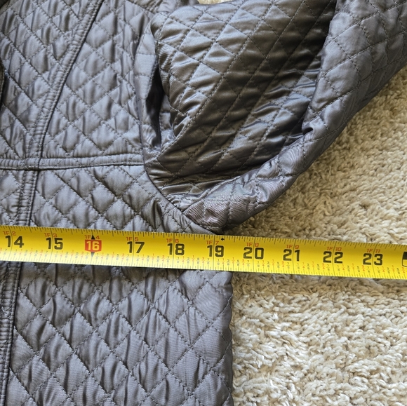 Elena Solano quilted jacket gray metallic button front womens M - Picture 11 of 11